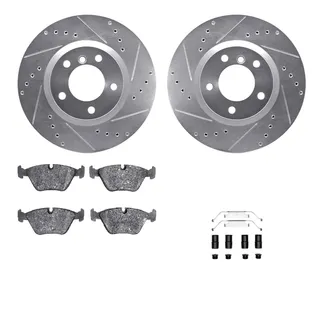 R1 Concepts WGSH1-31023 eLINE Rotor - Drilled & Slotted - Silver W/ Performance Pads